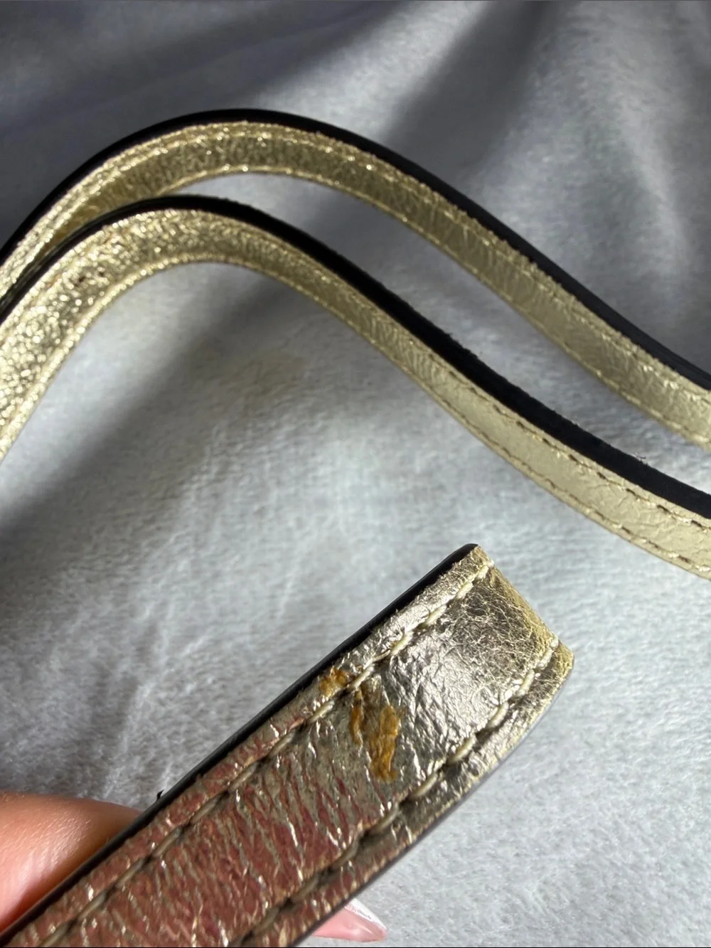 Tory Burch Metallic Perforated Phone Crossbody - Light Gold  Style: 34611
